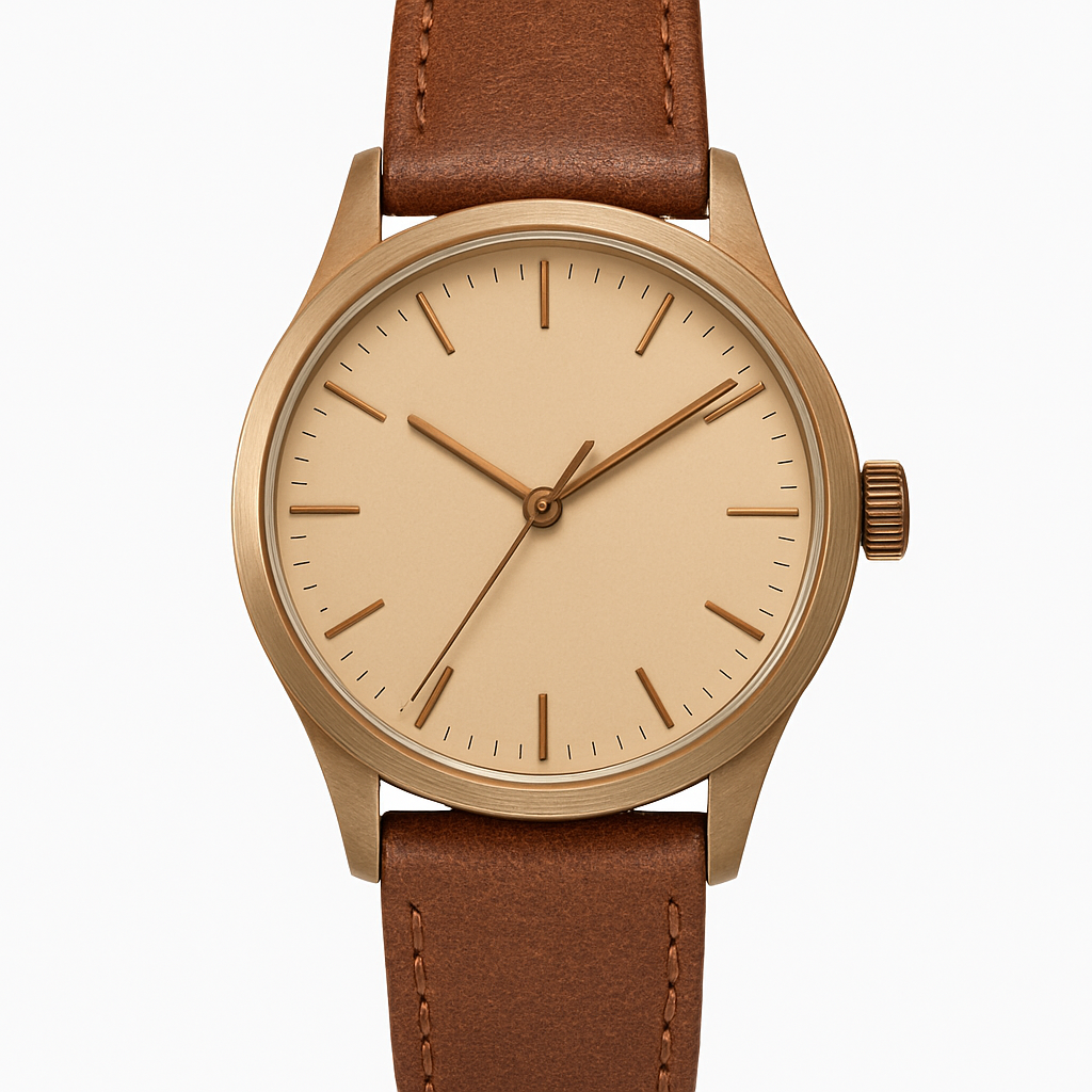 Bronze Leder Uhr - Tromven Uhren